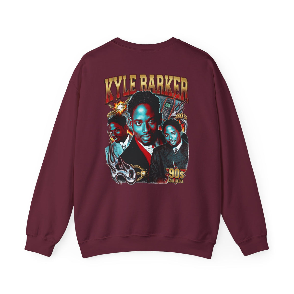 Crewneck Sweatshirt — 'Kyle Barker 90s' Vintage TV Sitcom Tribute Graphic