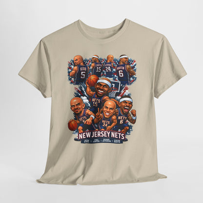 New Jersey Nets Vintage Team Collage T-Shirt — Classic NBA Legends Fan Tee