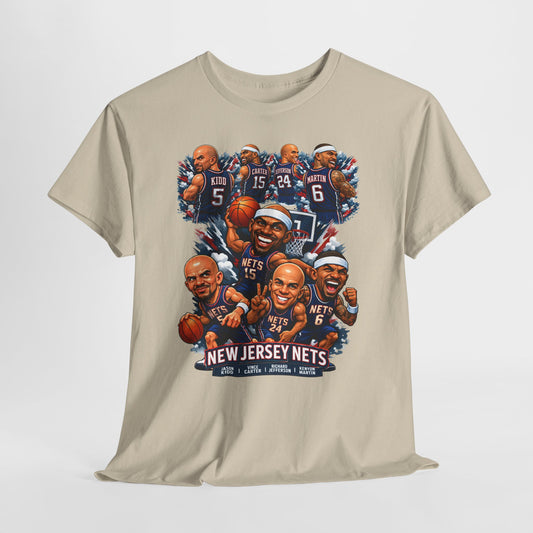 New Jersey Nets Vintage Team Collage T-Shirt — Classic NBA Legends Fan Tee