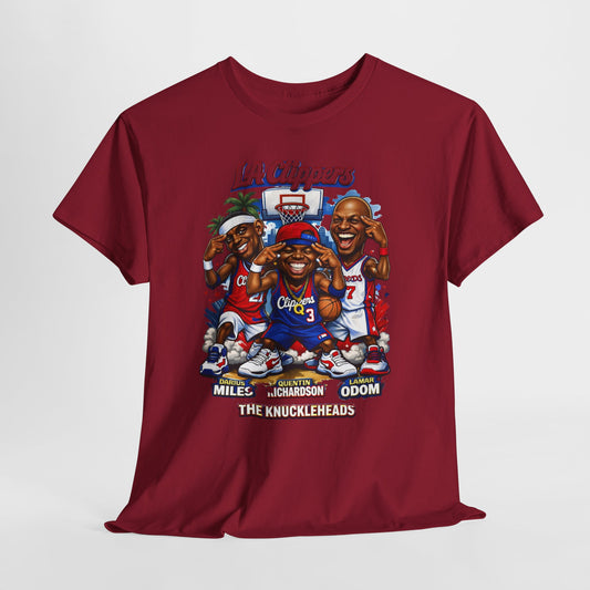 LA Clippers Cartoon Roster Tee — "The Knuckleheads" Team Graphic T-Shirt