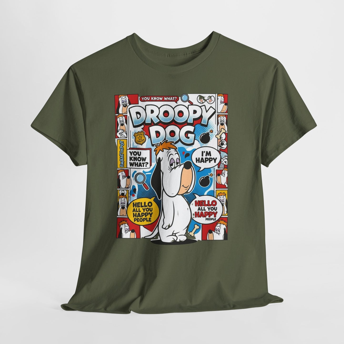 Droopy Dog Comic Tee — Retro Cartoon Graphic T-Shirt