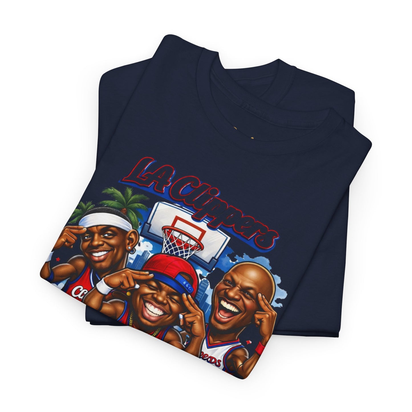 LA Clippers Cartoon Roster Tee — "The Knuckleheads" Team Graphic T-Shirt