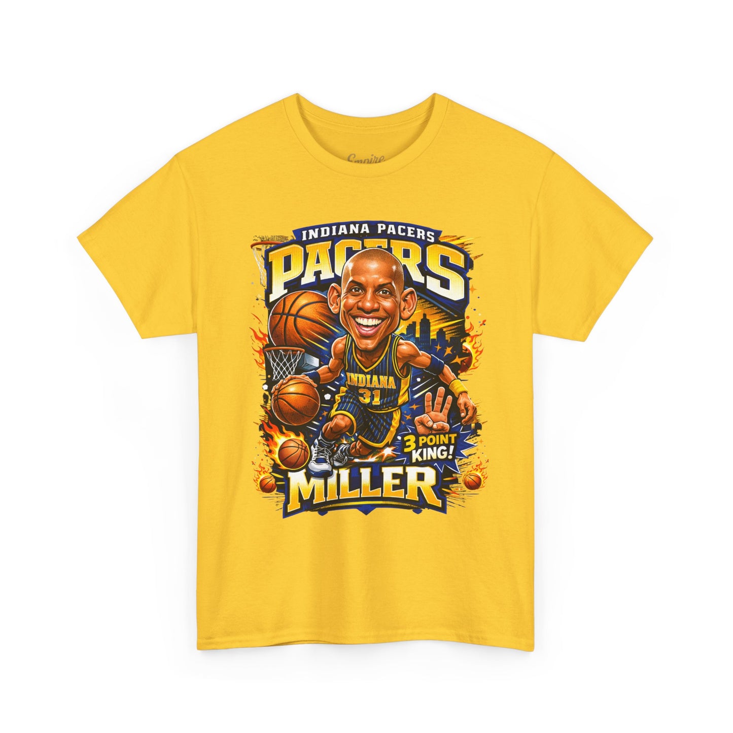 Pacers Miller 3-Point King Basketball T-Shirt