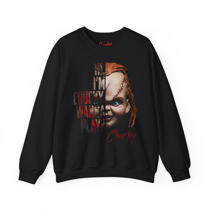 Chucky "Hi, I'm Chucky. Wanna Play?" Crewneck Sweatshirt