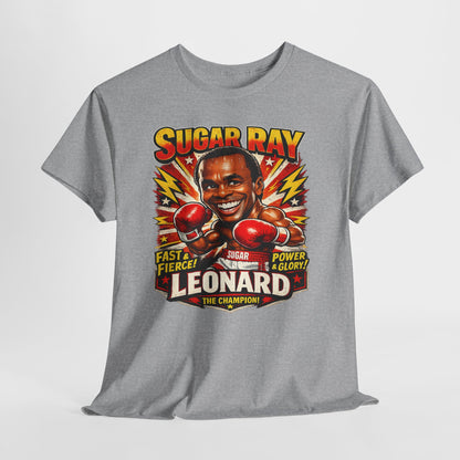 Vintage Boxing Champion Tee – “Sugar Ray Leonard” Graphic Shirt