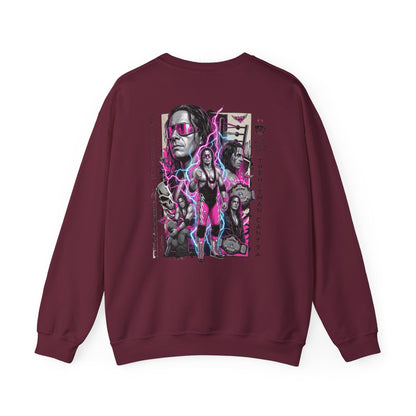Retro Wrestling Crewneck Sweatshirt – 'The Hitman' Neon Bret Hart Graphic