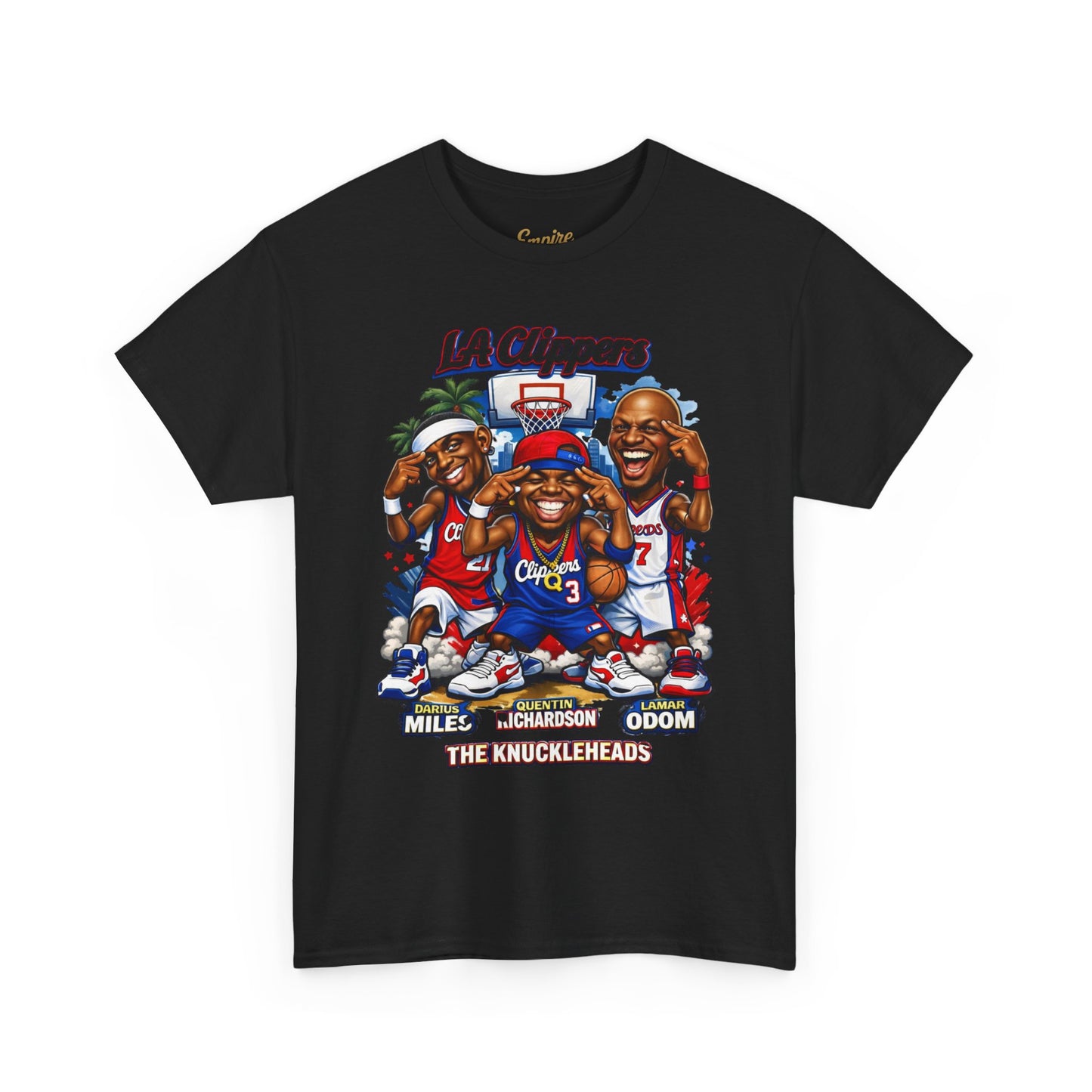 LA Clippers Cartoon Roster Tee — "The Knuckleheads" Team Graphic T-Shirt