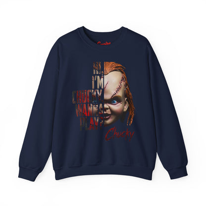 Chucky "Hi, I'm Chucky. Wanna Play?" Crewneck Sweatshirt