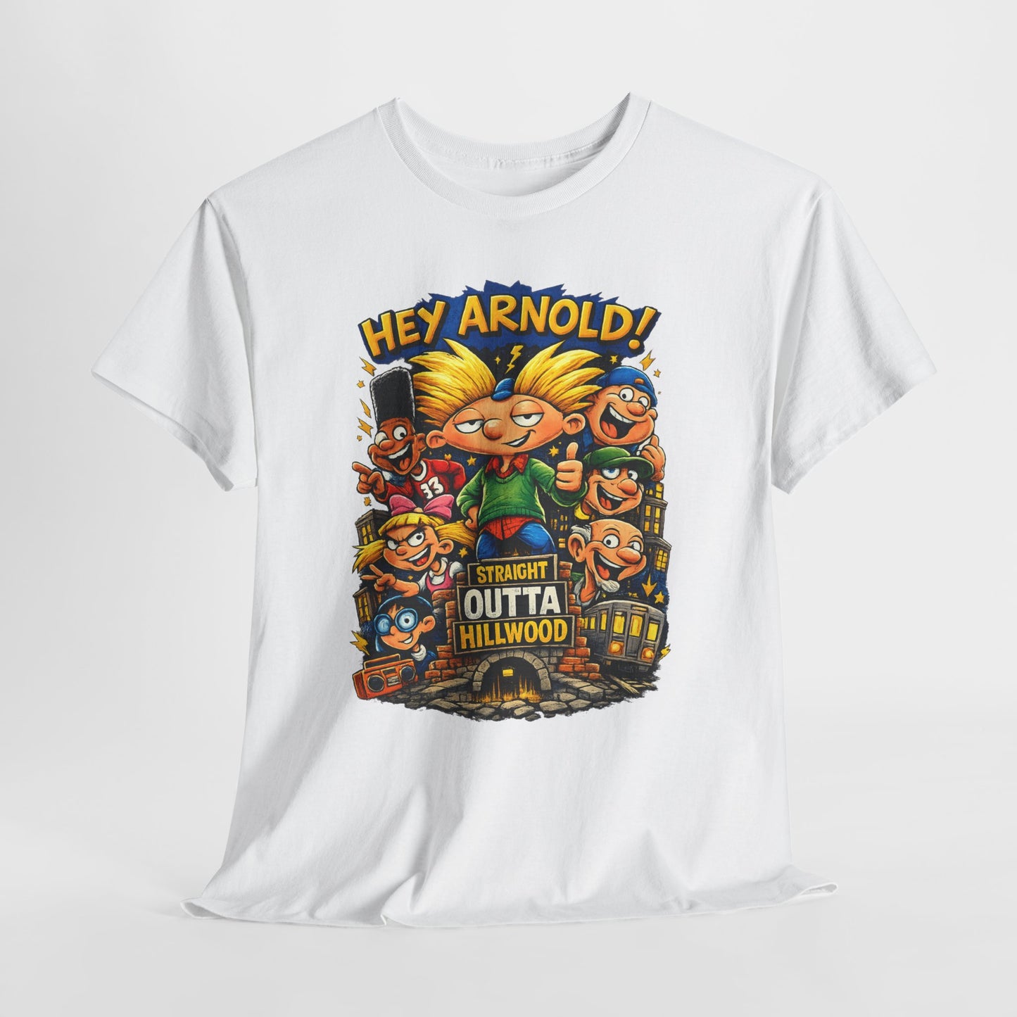 Hey Arnold! Cartoon Graphic Tee — "Straight Outta Hillwood" Nostalgia Shirt