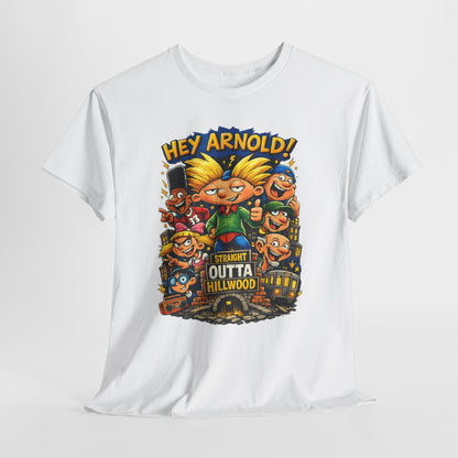 Hey Arnold! Cartoon Graphic Tee — "Straight Outta Hillwood" Nostalgia Shirt