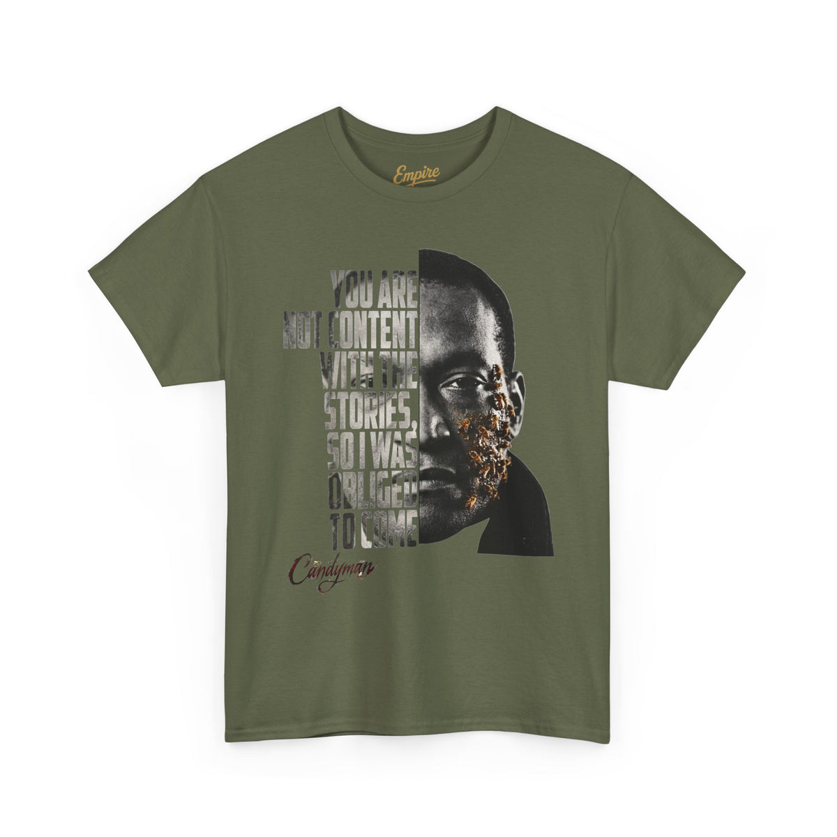 Candyman - I Was Obliged to Come Typography Portrait Graphic T-Shirt