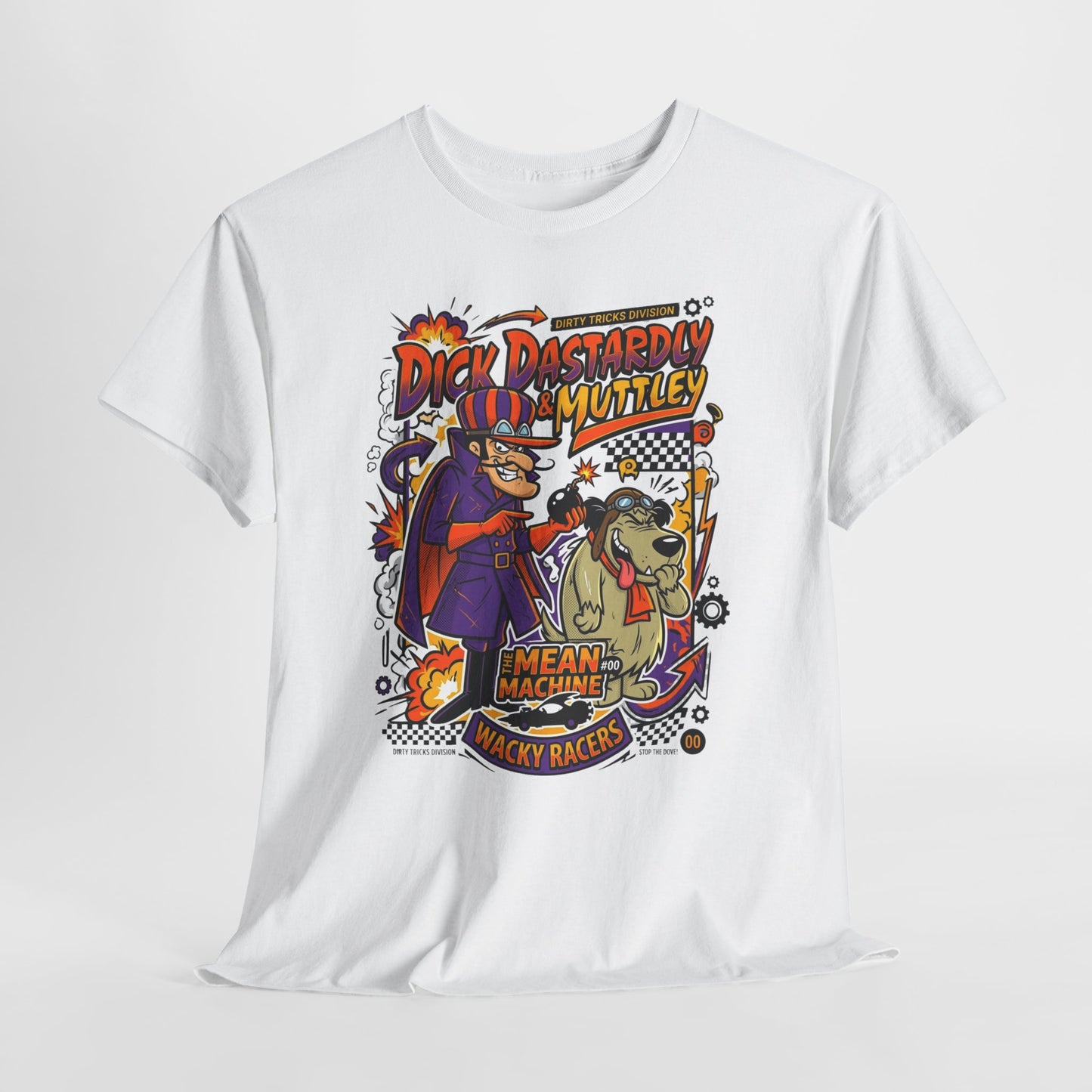 Cartoon Villain Racing Tee — "Dick Dastardly & Muttley: Mean Machine" Graphic T-Shirt