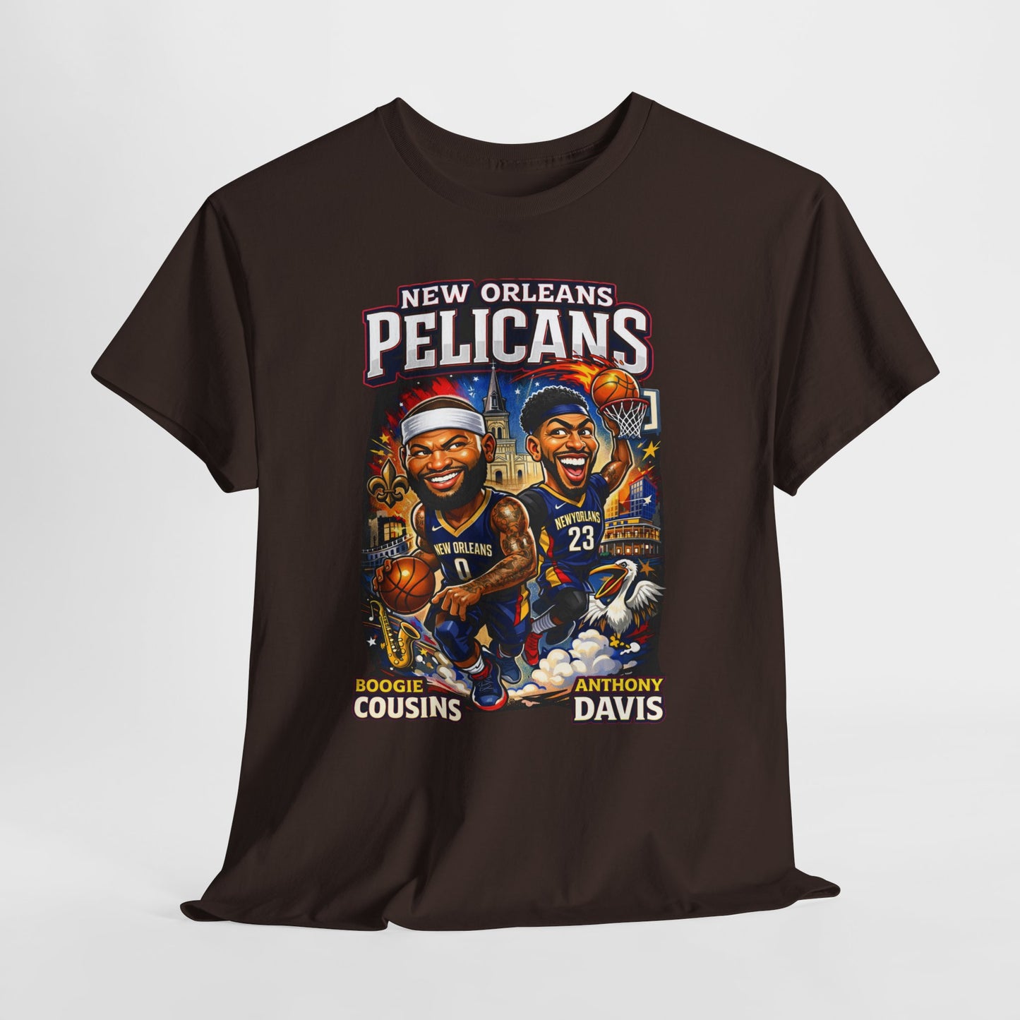 New Orleans Pelicans Basketball T‑Shirt — Boogie Cousins & Anthony Davis Graphic Tee