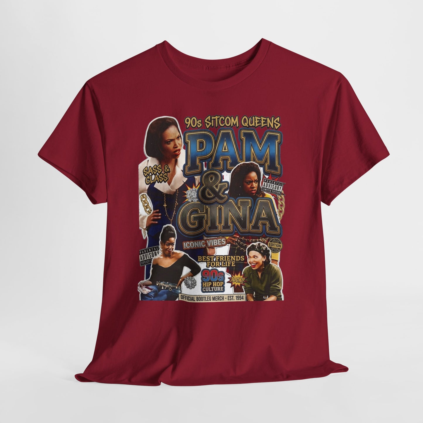 Pam & Gina Throwback Collage T-Shirt — 90s TV Queens Graphic Tee