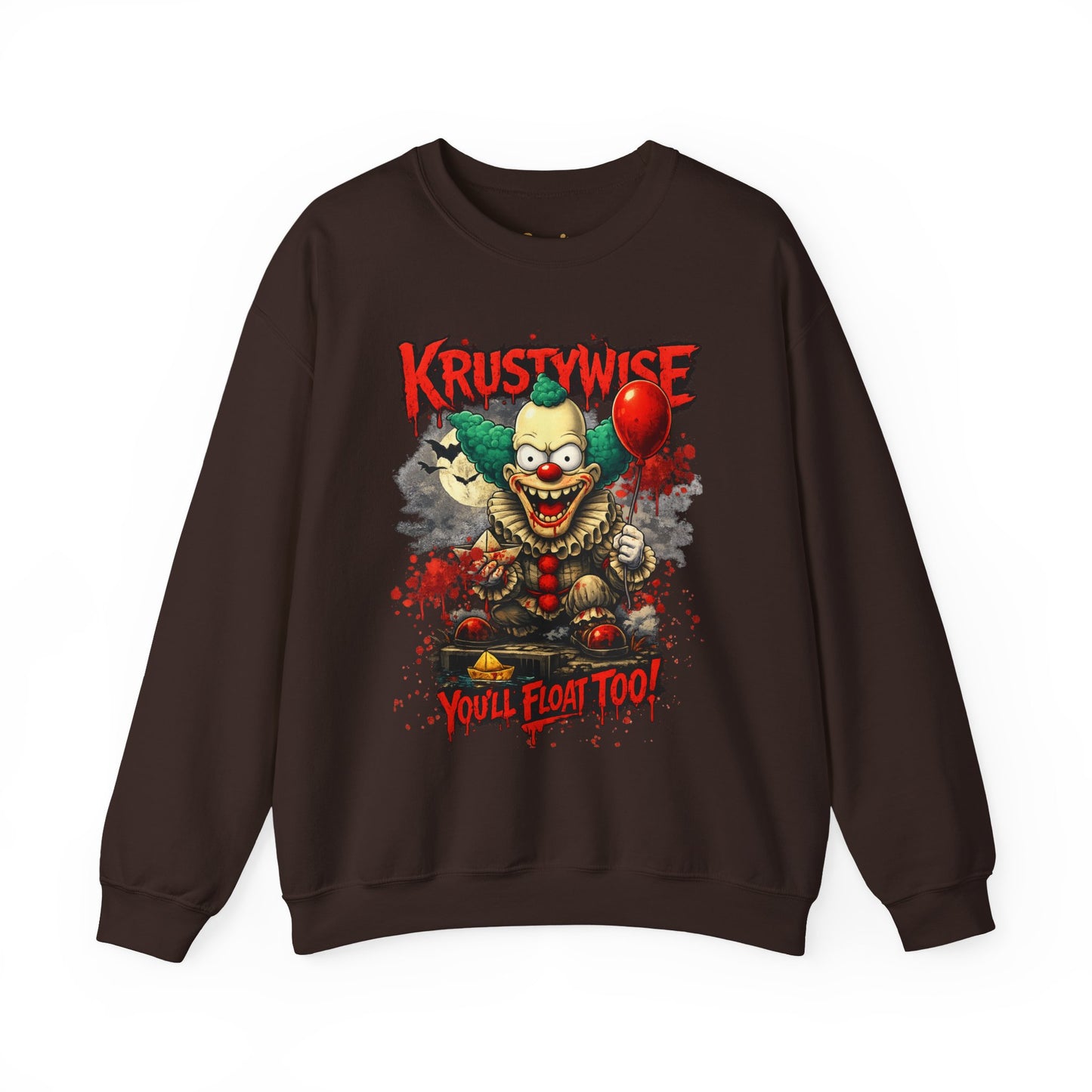 'Krustywise' Creepy Clown Design, "You’ll Float Too" Back Print