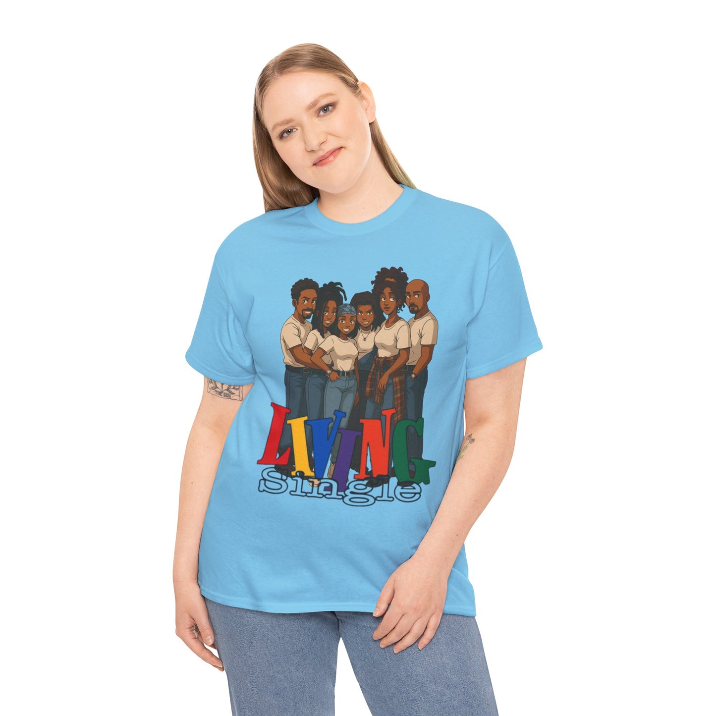 Living Single Unisex Heavy Cotton Tee - Nostalgic TV Show T-Shirt for Fans