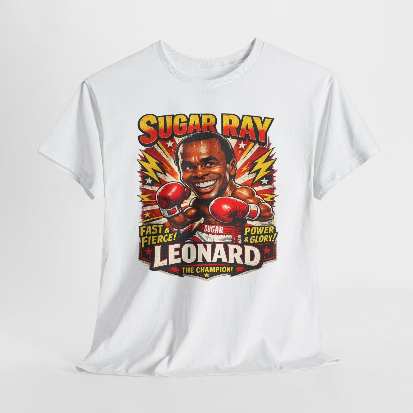Vintage Boxing Champion Tee – “Sugar Ray Leonard” Graphic Shirt