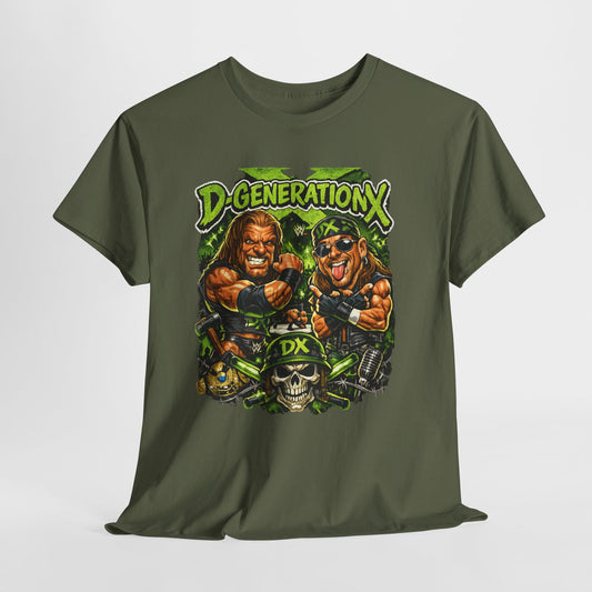 D-Generation X Retro Wrestling Tee — DX Skull & Heroes Graphic T-Shirt