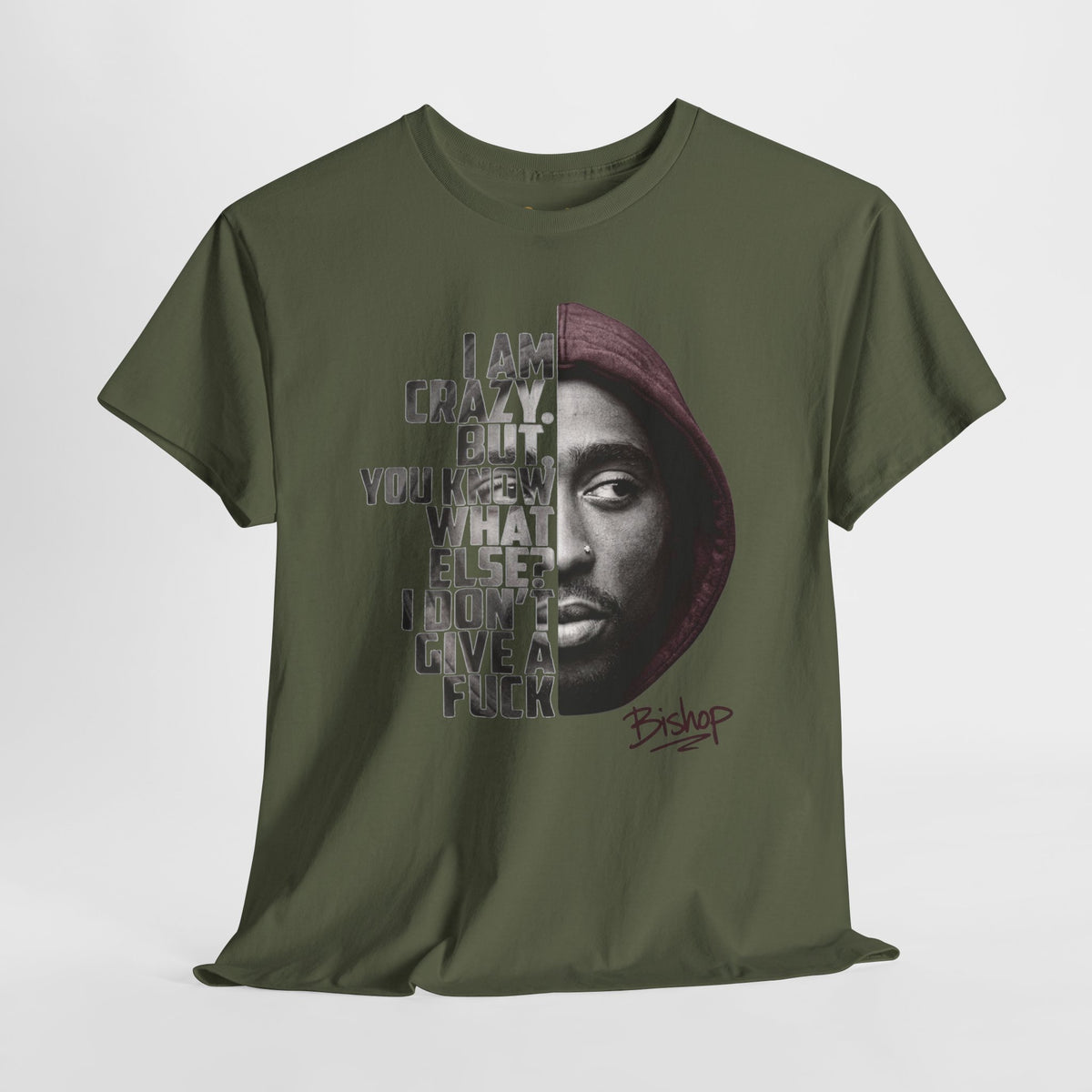 Roland Bishop 'I Am Crazy But You Know What Else I Don't Give A F**k' Hooded Portrait