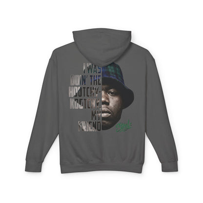 Steel "Juice" Graphic Hoodie — "I Was Doin' the Hootchy-Kootchy, My Friend" Vintage Movie Portrait
