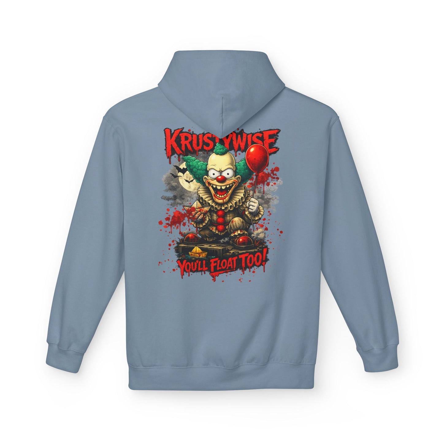 'Krustywise' Creepy Clown Design, "You’ll Float Too" Midweight Softstyle Fleece Hoodie