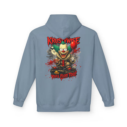 'Krustywise' Creepy Clown Design, "You’ll Float Too" Midweight Softstyle Fleece Hoodie