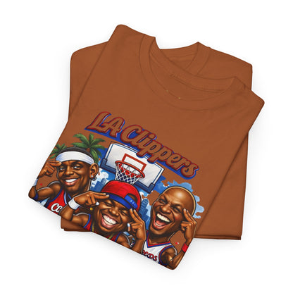 LA Clippers Cartoon Roster Tee — "The Knuckleheads" Team Graphic T-Shirt