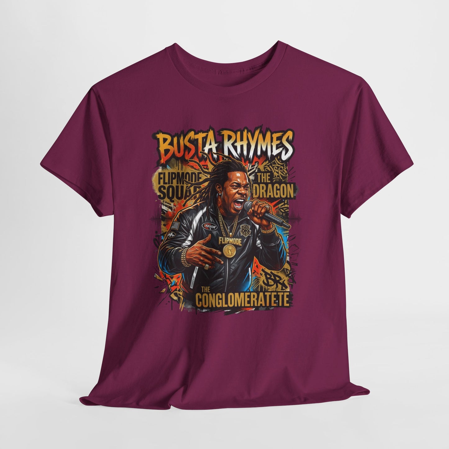 Busta Rhymes Retro Concert Graphic Tee — Flipmode Squad Dragon Conglomerate Design