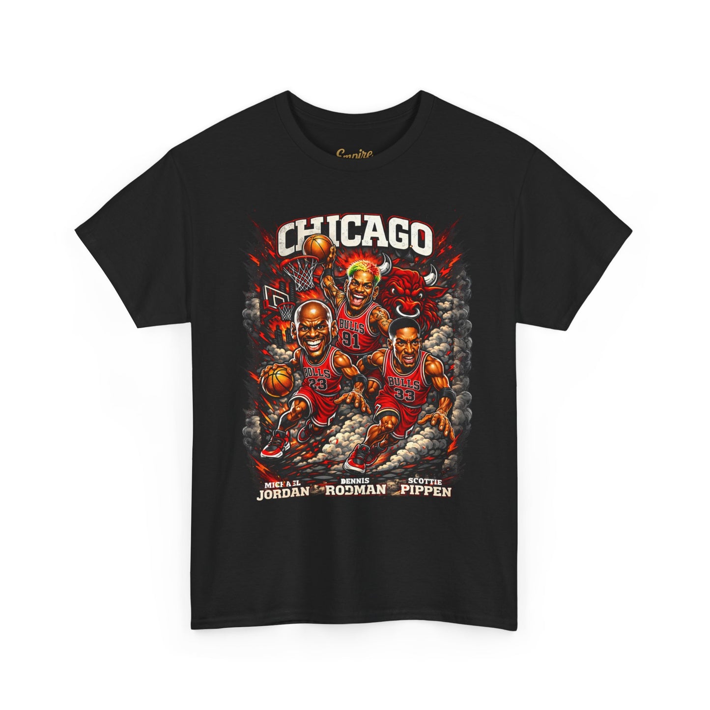 Chicago Bulls Retro Players Graphic Tee — Vintage Basketball Team Shirt