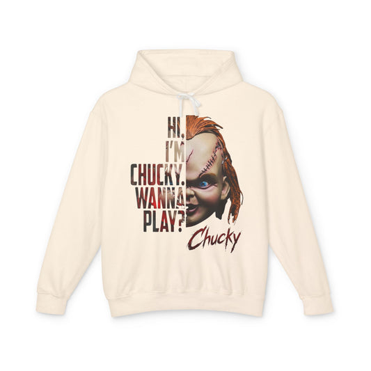 Chucky “Hi, I’m Chucky, Wanna Play?” Horror Movie Hoodie