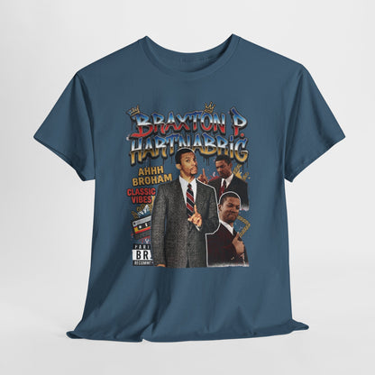 Vintage Braxton P. Hartnabrig Graphic Tee — Retro Collage T-Shirt