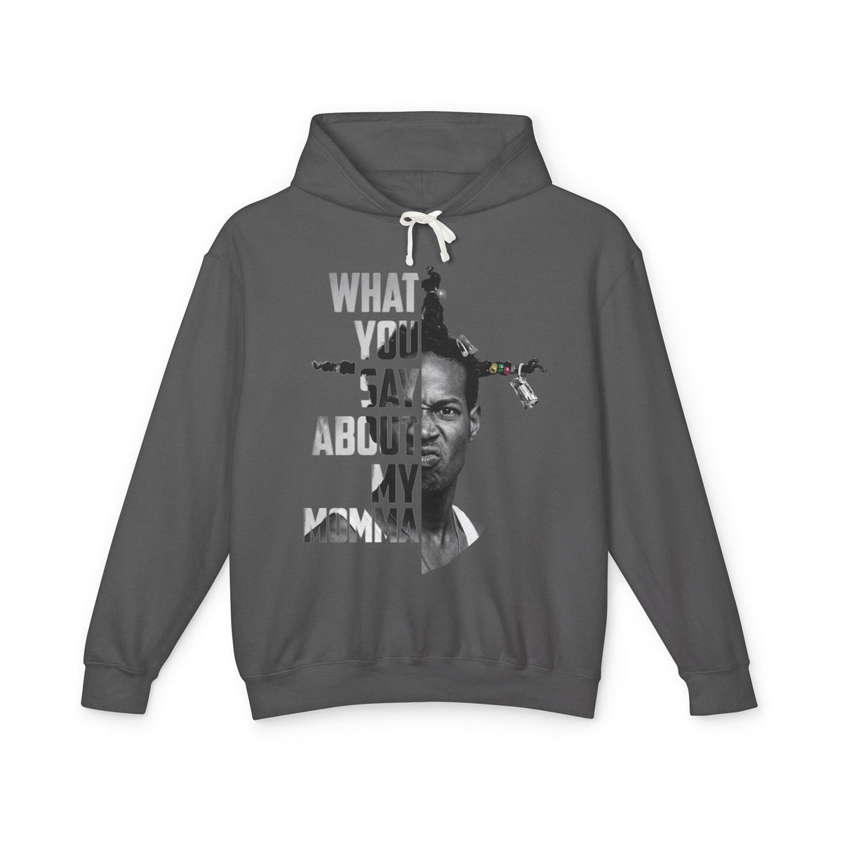 Loc Dog Graphic Hoodie — "What You Say About My Momma" Bold Portrait Pullover