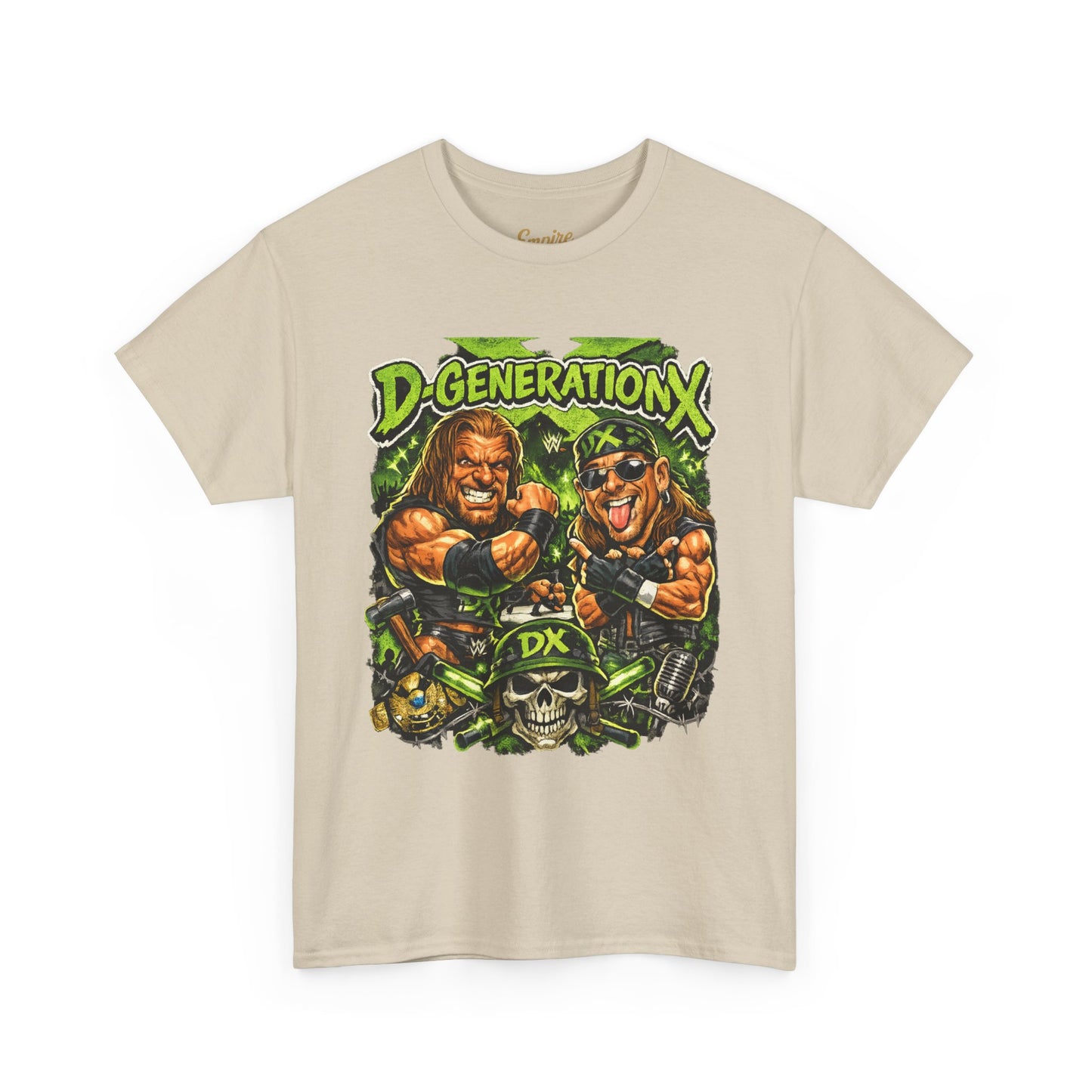 D-Generation X Retro Wrestling Tee — DX Skull & Heroes Graphic T-Shirt