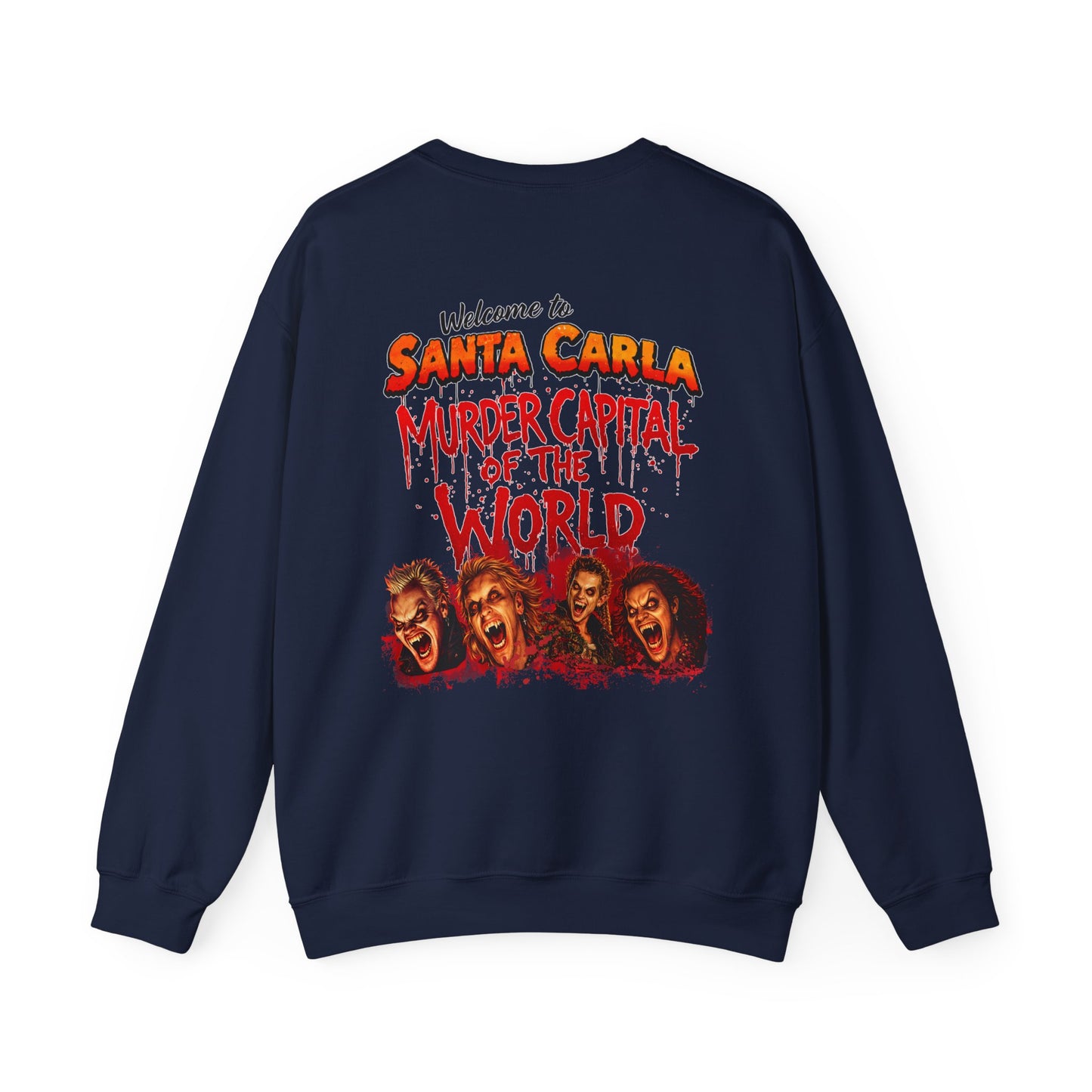Lost Boys Crewneck Sweatshirt — Vintage Horror Movie Graphic (Welcome to Santa Carla)