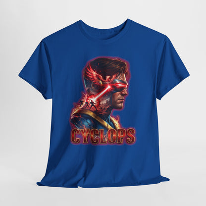 Cyclops Superhero Graphic Tee — Retro Comic Profile Design
