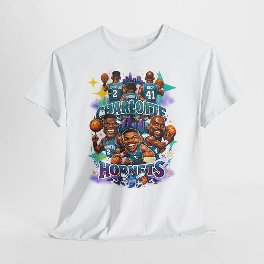 Charlotte Hornets Basketball T-Shirt — Team Player Caricature Tee