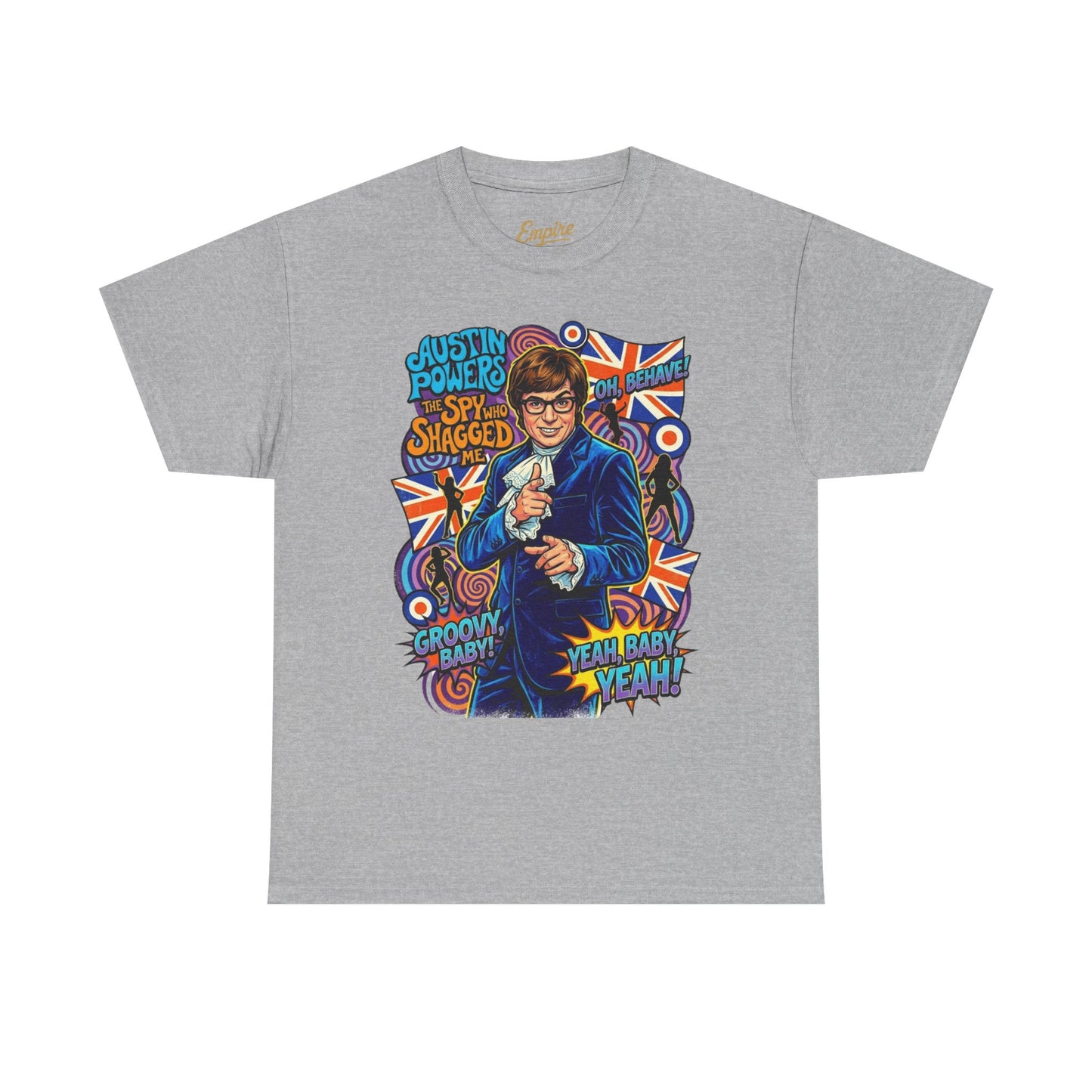 Austin Powers Retro Graphic Tee — "Yeah Baby!" Psychedelic 60s Pop Art T-Shirt
