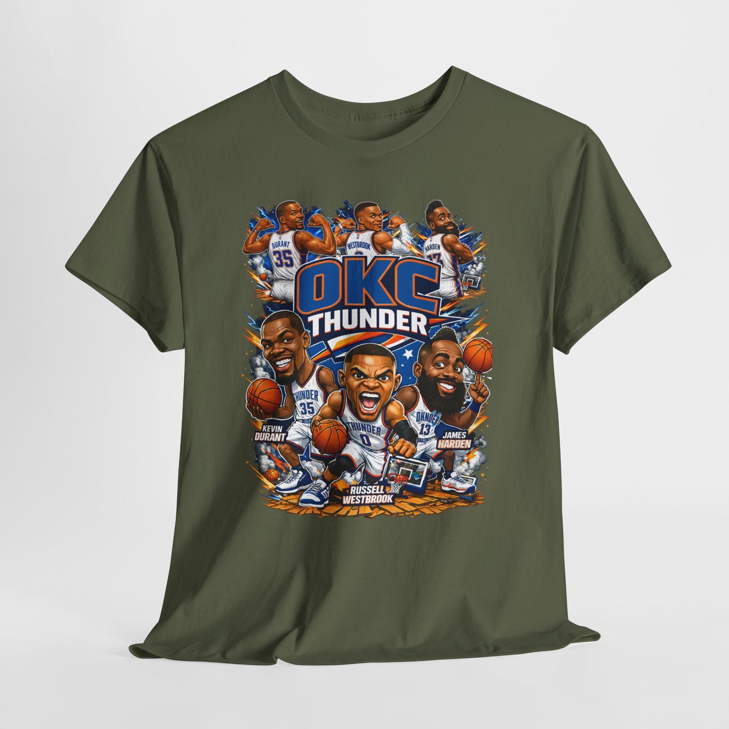OKC Thunder Caricature Basketball T-Shirt — Team Players Graphic Tee