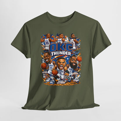OKC Thunder Caricature Basketball T-Shirt — Team Players Graphic Tee