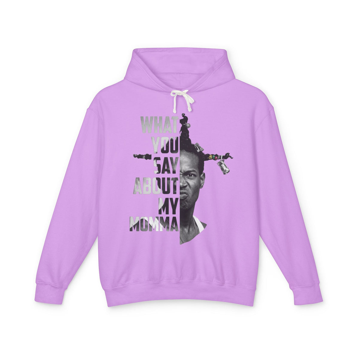 Loc Dog Graphic Hoodie — "What You Say About My Momma" Bold Portrait Pullover
