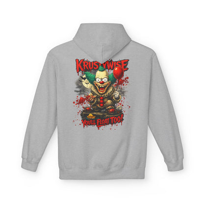 'Krustywise' Creepy Clown Design, "You’ll Float Too" Midweight Softstyle Fleece Hoodie