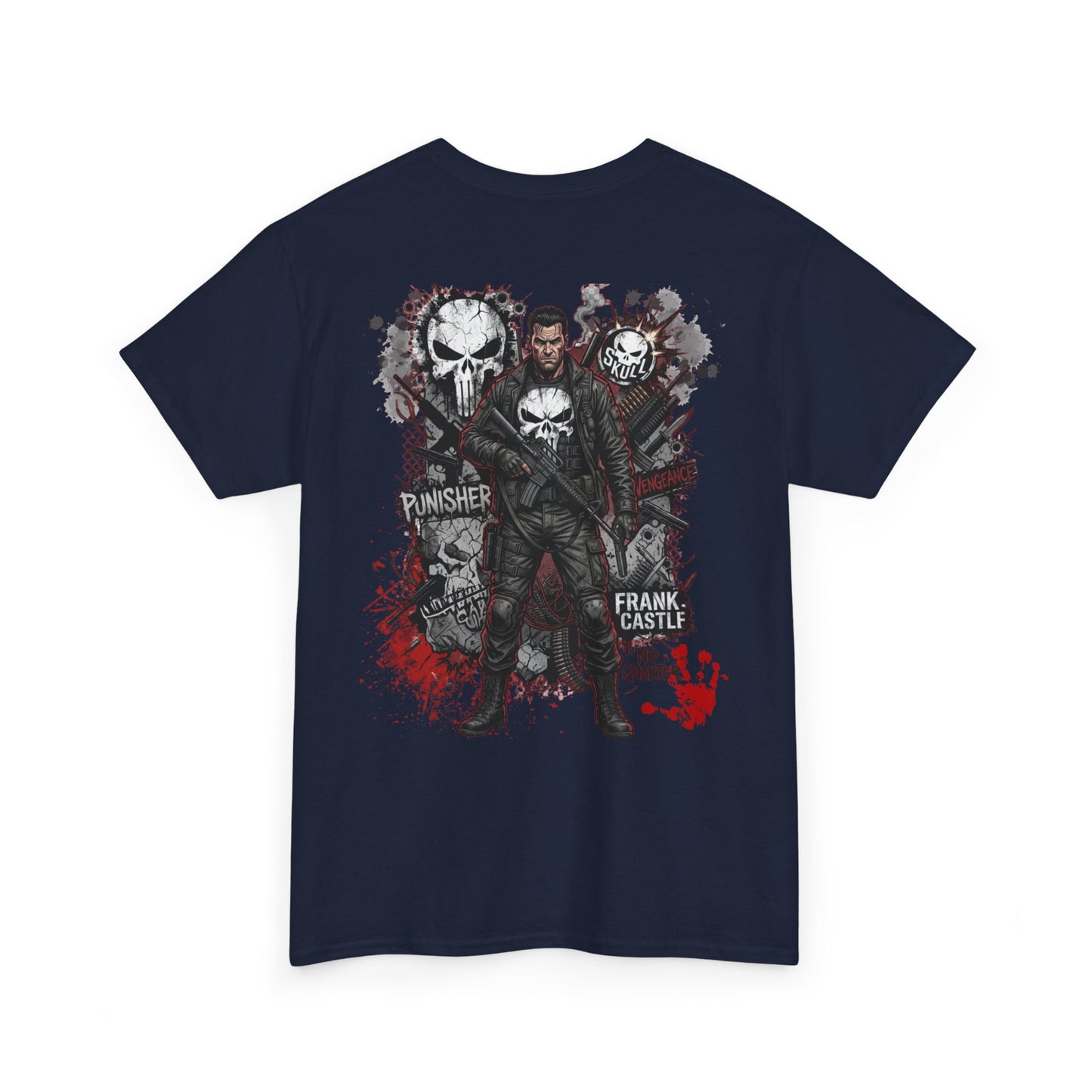 Punisher Graphic Tee — Frank Castle Skull Art Backprint