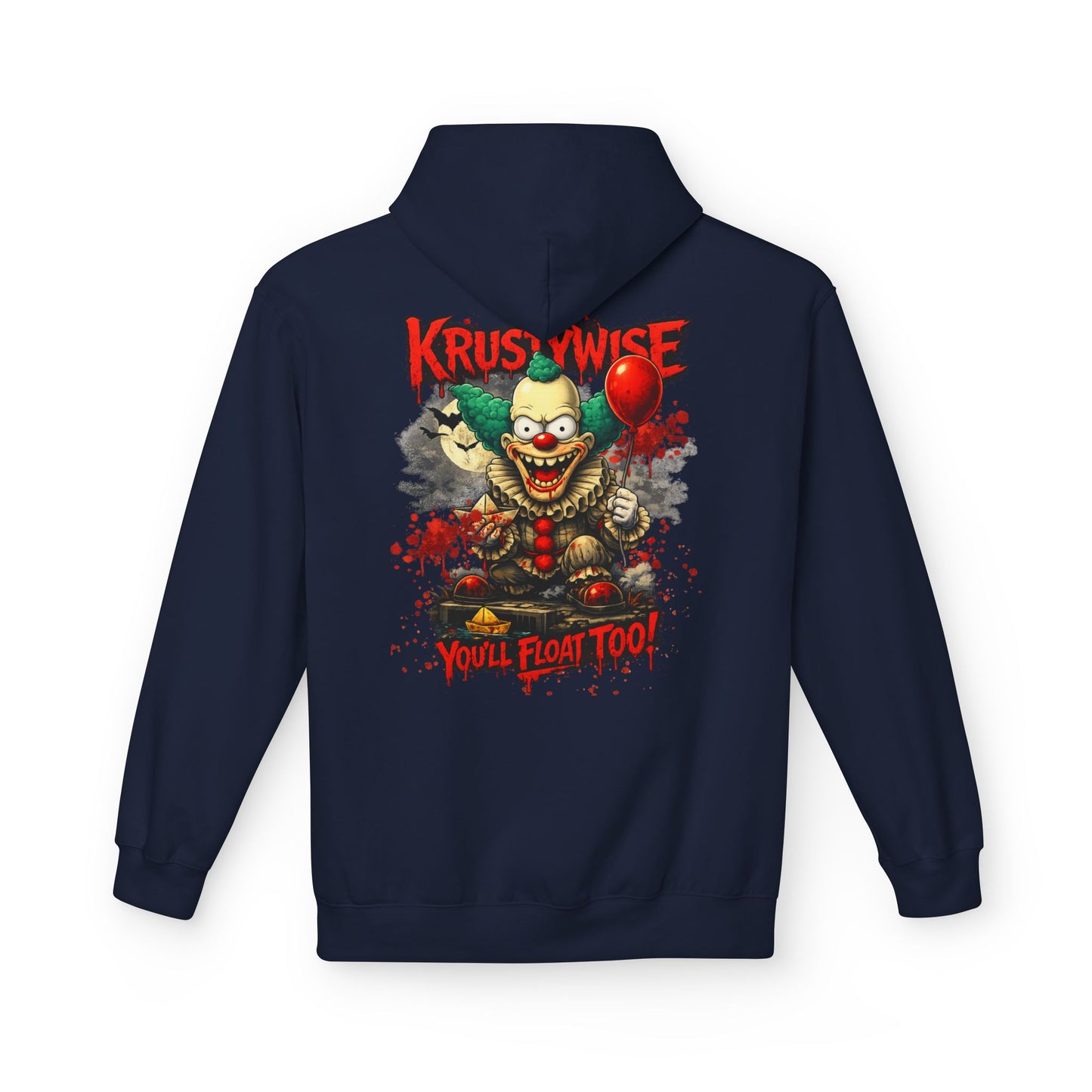 'Krustywise' Creepy Clown Design, "You’ll Float Too" Midweight Softstyle Fleece Hoodie