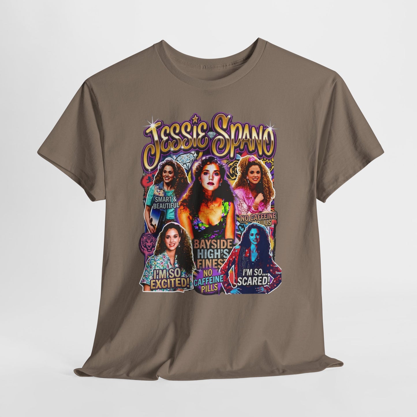 Retro Collage Graphic Tee — Jessie Spano Vintage TV Quote Shirt