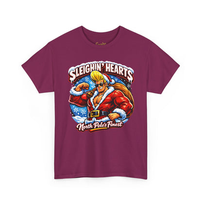 Johnny B 'Sleighin' Hearts' Christmas Tee — 'Where The Ho Ho Hos At' Holiday T-Shirt