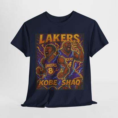 Kobe & Shaq Lakers Tee, Retro Basketball Graphic