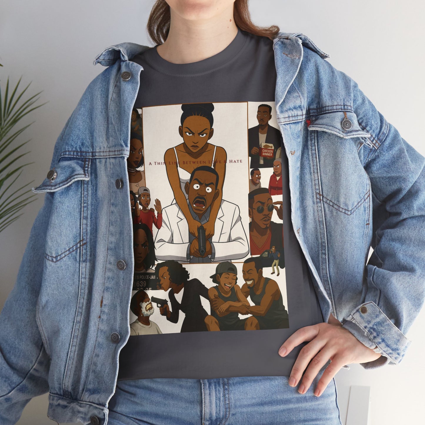 "A Thin Line" Unisex Heavy Cotton Tee - Artistic Tribute Design