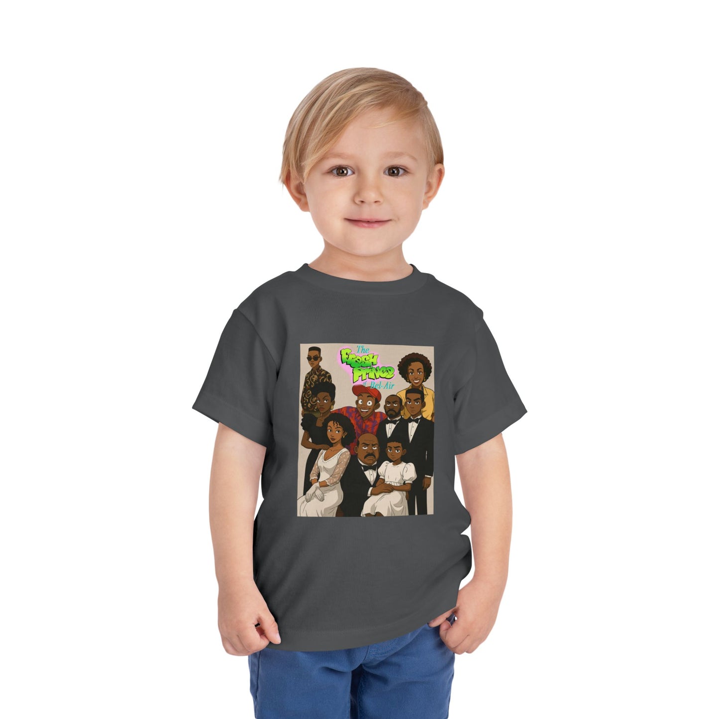 Cool Fresh Prince Cartoon Family Toddler Tee, Fun Kids T-Shirt, Unique Gift for Birthdays, Family Reunion, Playdate Outfit, Everyday Wear