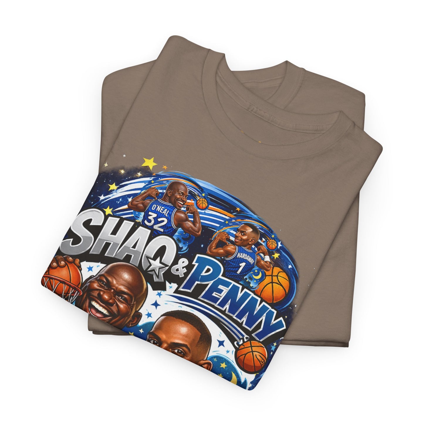 Orlando Magic Basketball Tee — Shaq & Penny Retro Cartoon Design