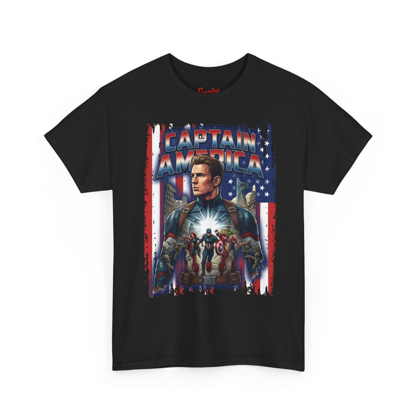 Captain America Graphic Tee - Patriotic Superhero Movie Poster T-Shirt